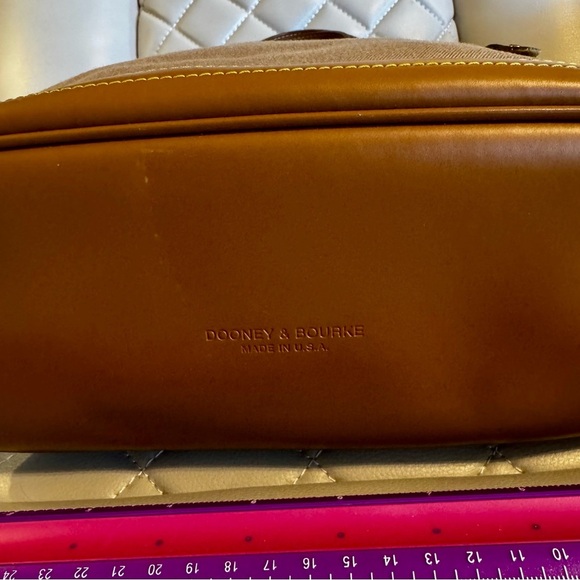 Brown and Tan Canvas and Leather Dooney & Bourke Handbag - Picture 6 of 9